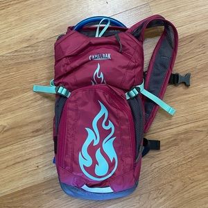 Purple Camelbak with flame detail